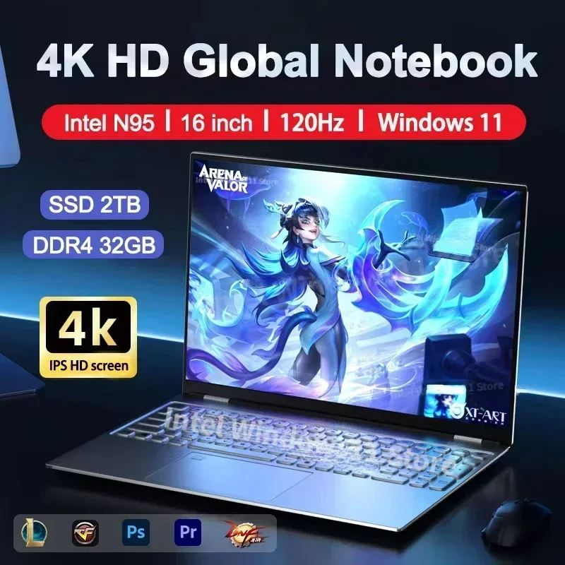 NEW  Laptop Intel N95 4K HD 12 - огляд і ціна Pc Gaming Second